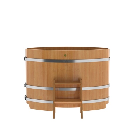 BentWood овальная из лиственницы (0,80х1,42 м.), h=1 м. Натуральная Премиум купель фото  фото - 4